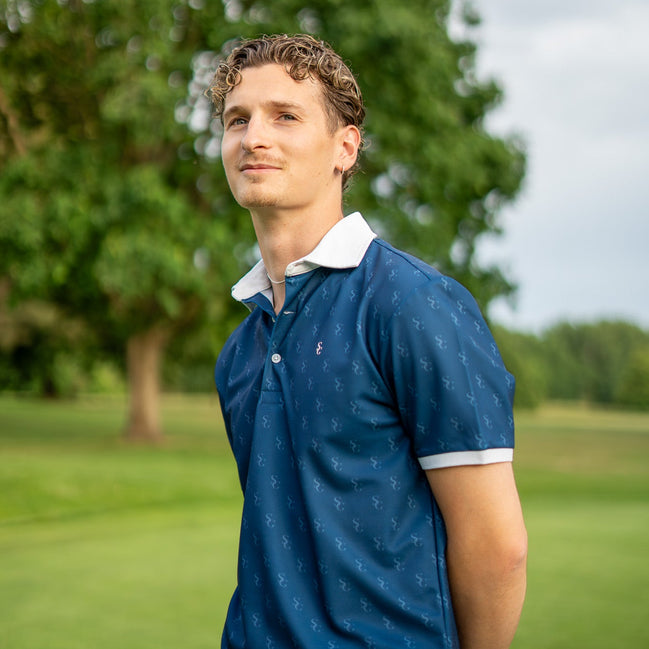 Monogram Polo Marine Blue Shirt
