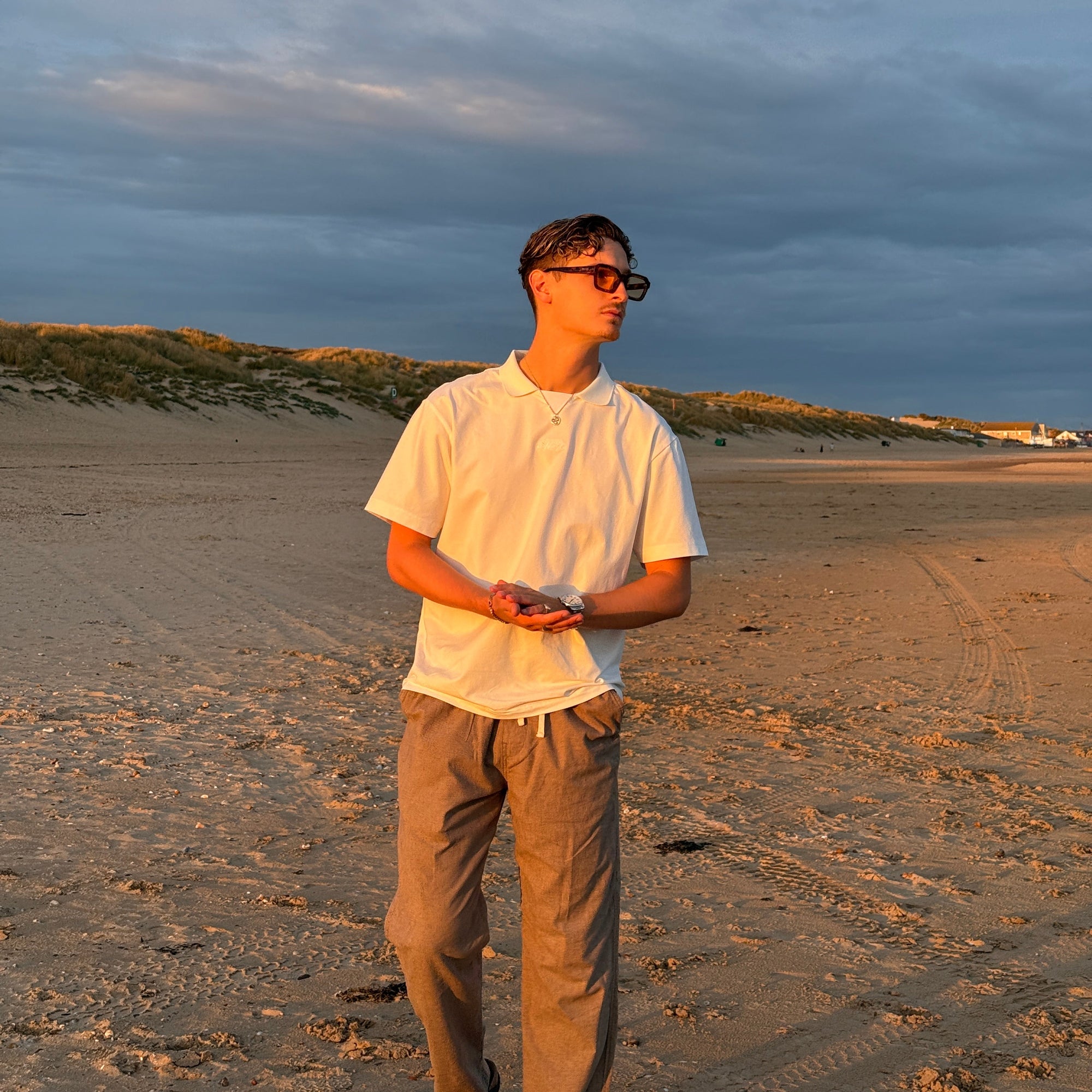 Cream Sticks Relaxed Fit Shirt