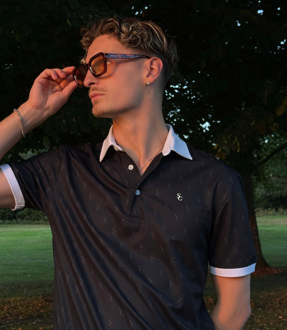 Monogram Polo Carbon Black Shirt