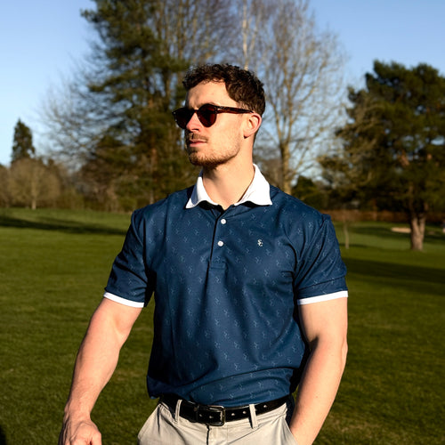 Marine Blue Monogram Polo Shirt