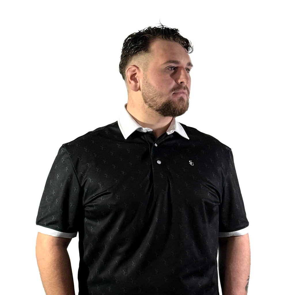 Carbon Black Monogram Polo Shirt