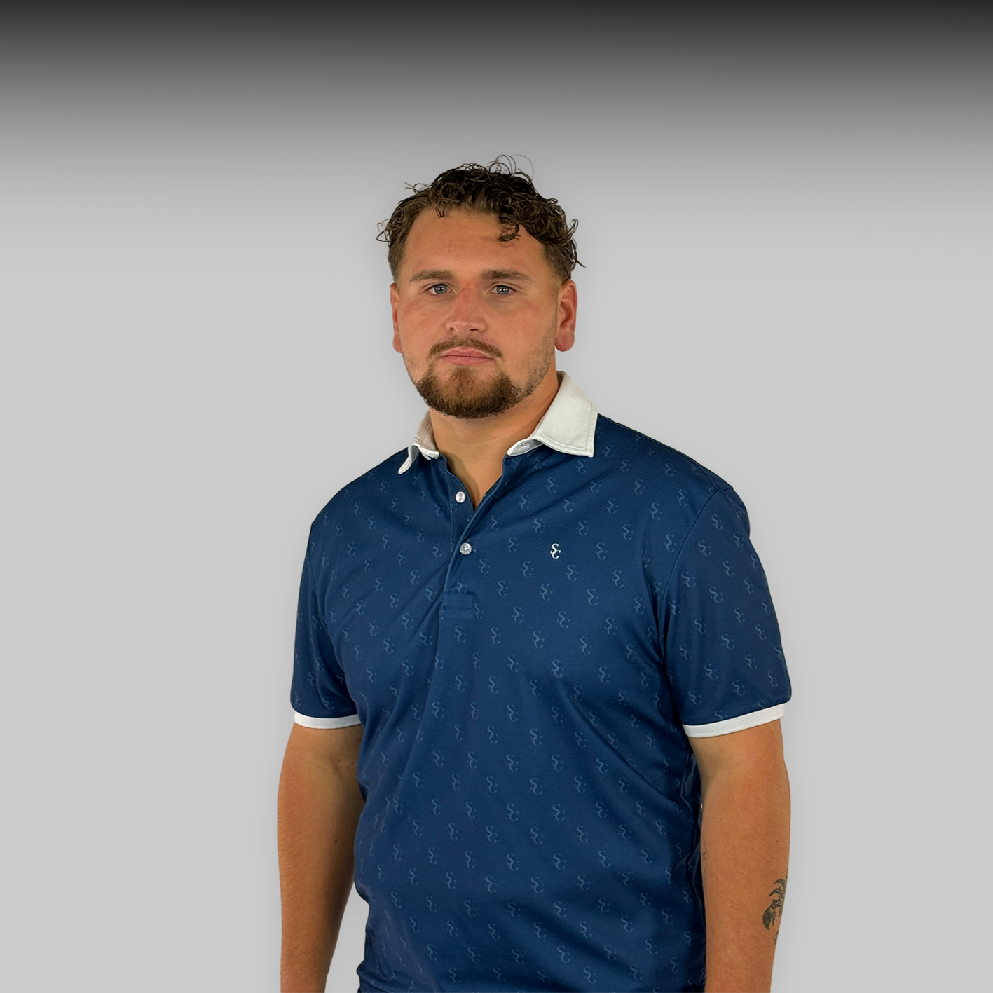 Monogram Polo Marine Blue Shirt